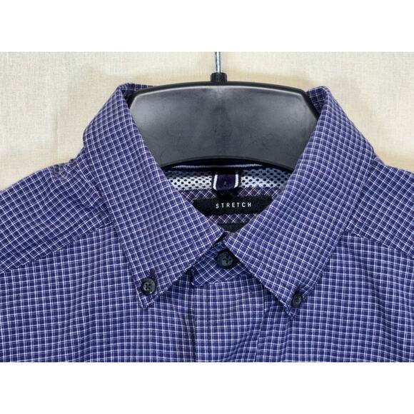Ariat Pro Series Shirt Men's Small Blue Purple Plaid Stretch Western Button Down - Picture 8 of 14